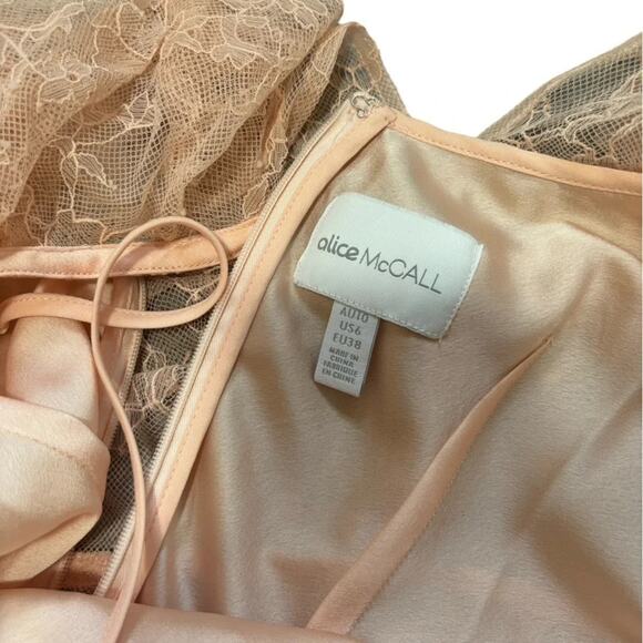 Alice McCall Shadow Love Blush Lace Ruffle Mini Dress Off Shoulder Size 6 - Picture 8 of 8